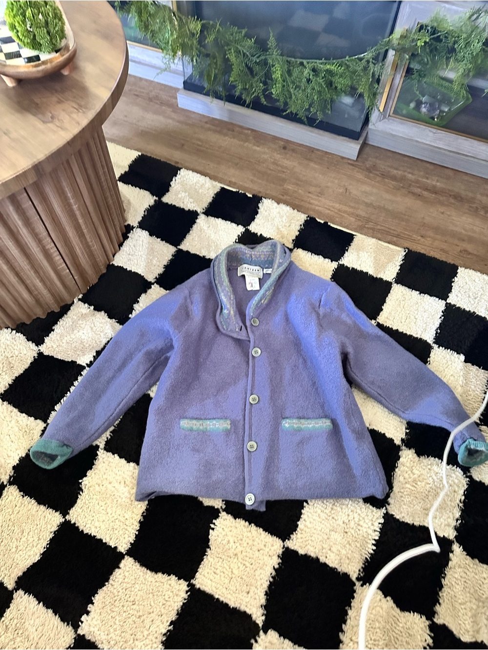 Vintage 1980s Jantzen cardigan button up sweater/ Hong Kong/ embroidered by hand